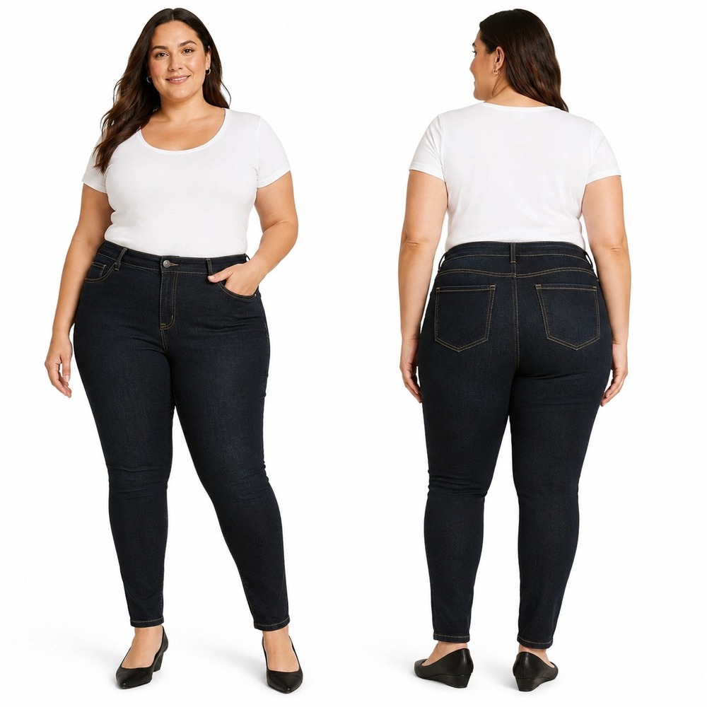 Torrid Jeans Womens 5X FeelTheFit Dark Wash‎ Skinny Pull On Jeggings 41365608